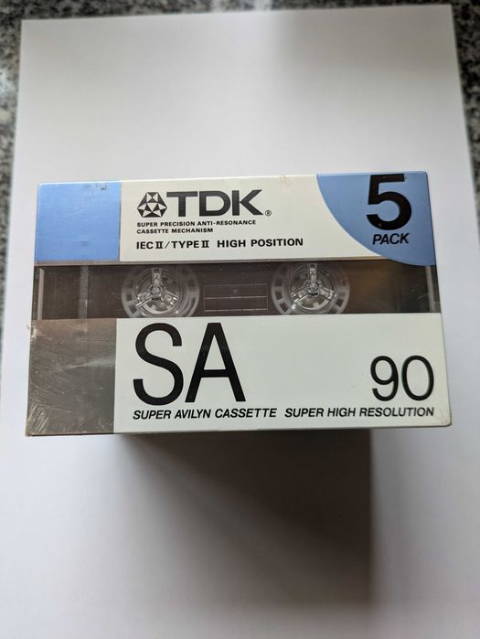 TDK SA 90 – Pack de 5 Cassetes Seladas NOS (Impecáveis)