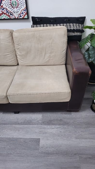Sofa Pele Chaise Longue 5 lugares