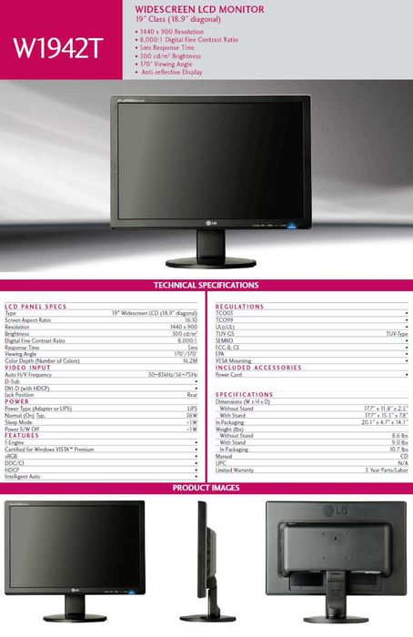 Monitor LG Flatron W1942T