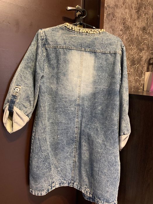 Джинсовый плащ р 48-50