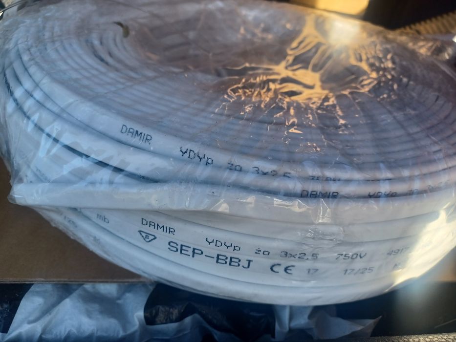 Przewód płaski drut kabel YDYP 3 x 2,5mm2 100m