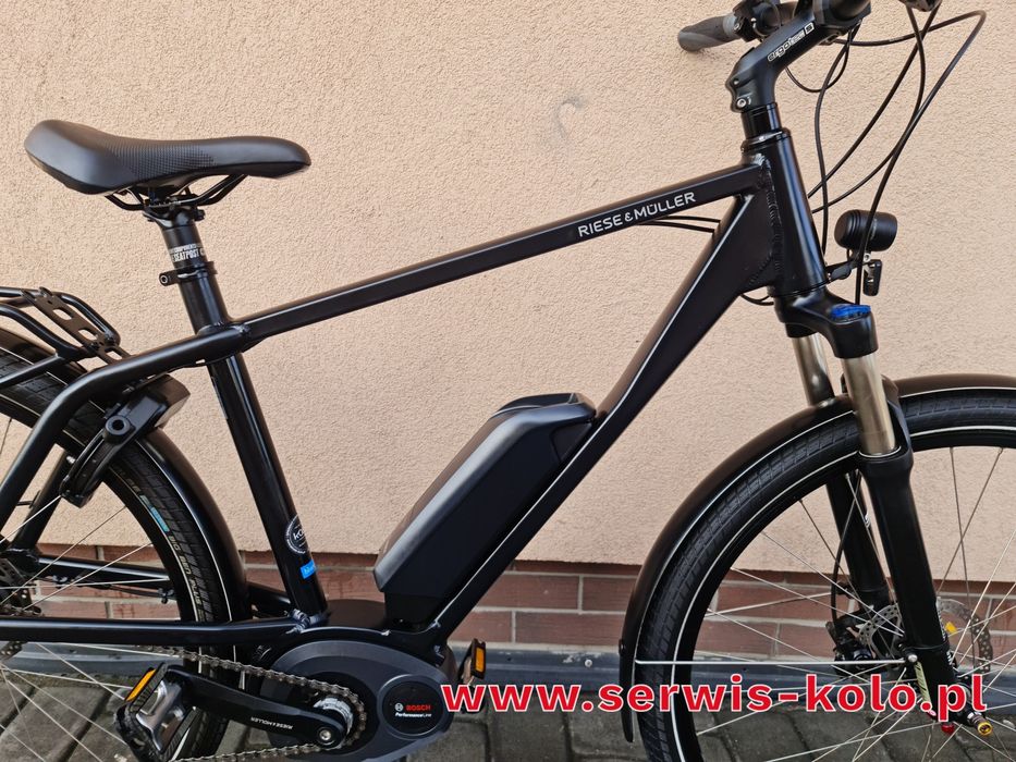 Rower elektryczny męski RIESE MULLER koła 28 SHIMANO DEORE XT alu