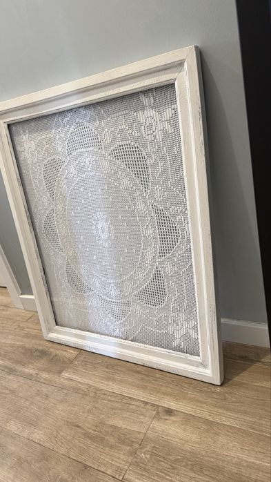 Quadro com crochet antigo