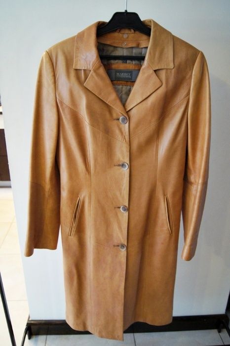 Płaszcz 100% skóra Camel Marbet jak nowy S 36