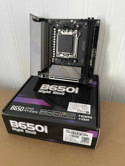 Материнська плата JGINYUE B650I Night Devil (sAM5, DDR5, Wi-Fi, ITX)