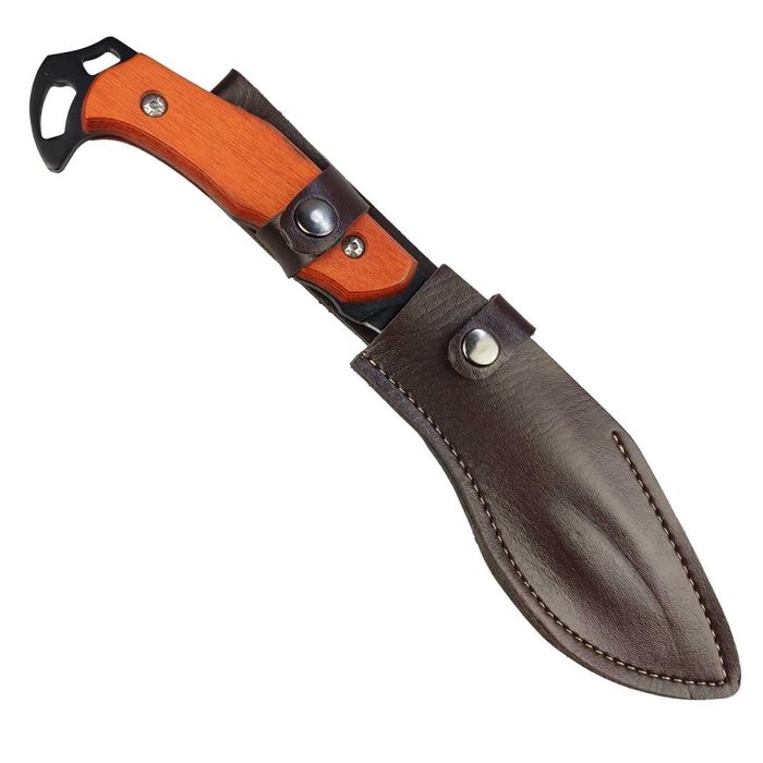 Nóż myśliwski FINKA KUKRI maczeta etui skóra full-tang drewno ND94