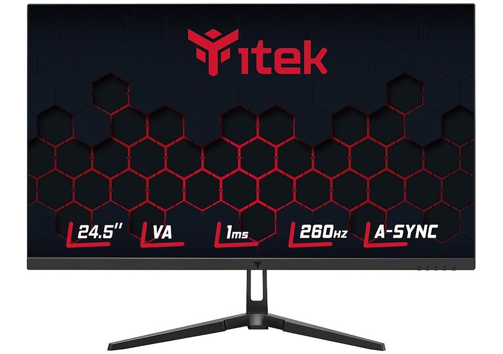 Monitor Itek GGF 24.5" (1920x1080 px, 16:9, Panel VA, 260 Hz, 1 ms, HDMI, DP, HDR, RGB, Adaptive Sync) (ITMF24V261FHD)