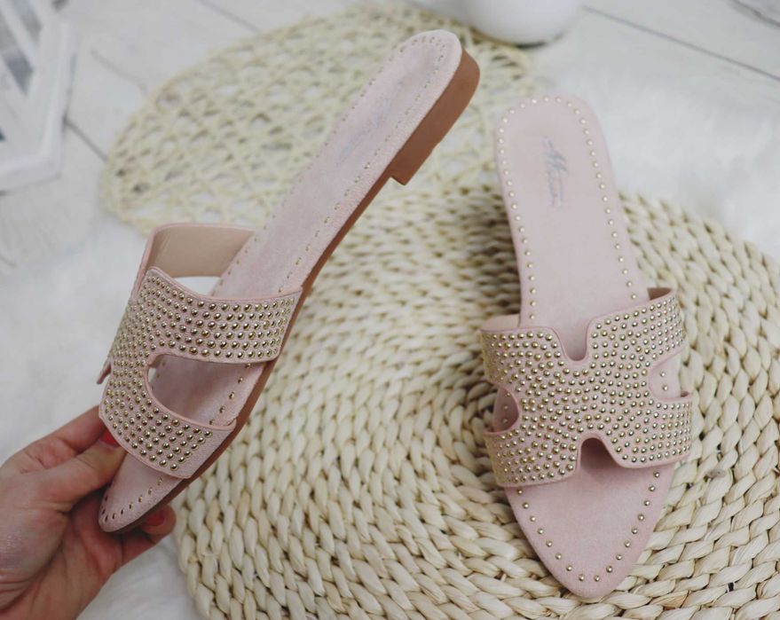 NOWE Klapki rozm 35-41 sandały damskie PUDROWY RÓŻ TU KUPUJESZ 40