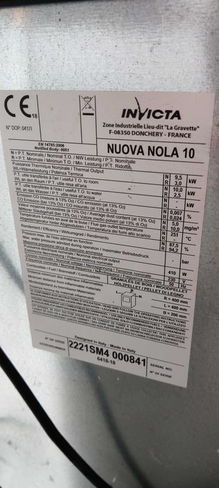 Piec na pellet drzewny Invicta Nuova Nola 10