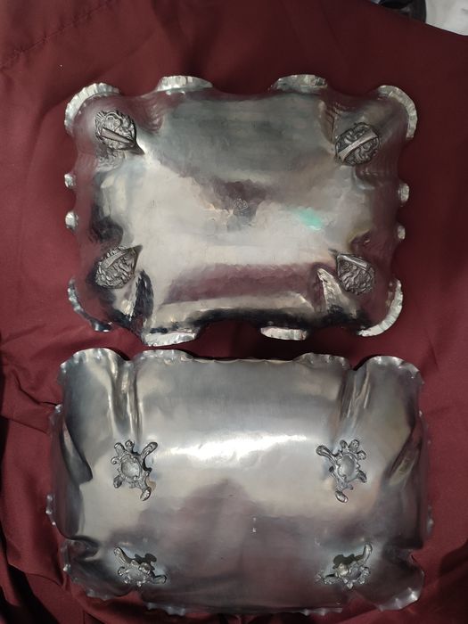 Вінтажна ваза блюдо фруктовниця олово, Італія