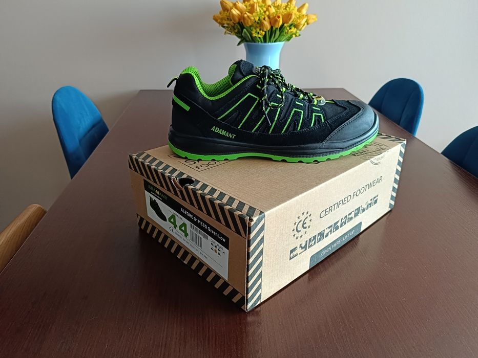 NOWE Buty Robocze Ochronne ADAMANT ALEGRO S1P ESD Green R. 44 | wkładka 29,3 cm