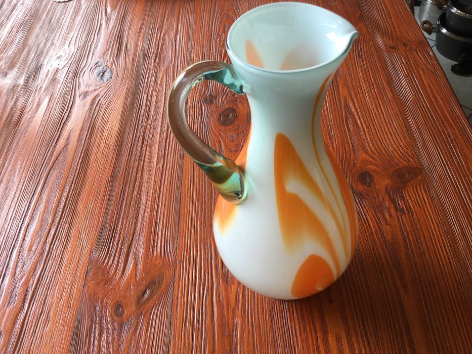 Dzbanek, szkło artystyczne, huta Ząbkowice, PRL