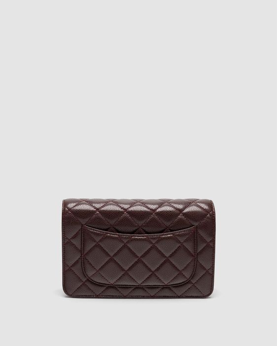 Сумка Chanel Caviar Quilted Wallet on Chain WOC Burgundy/Gold