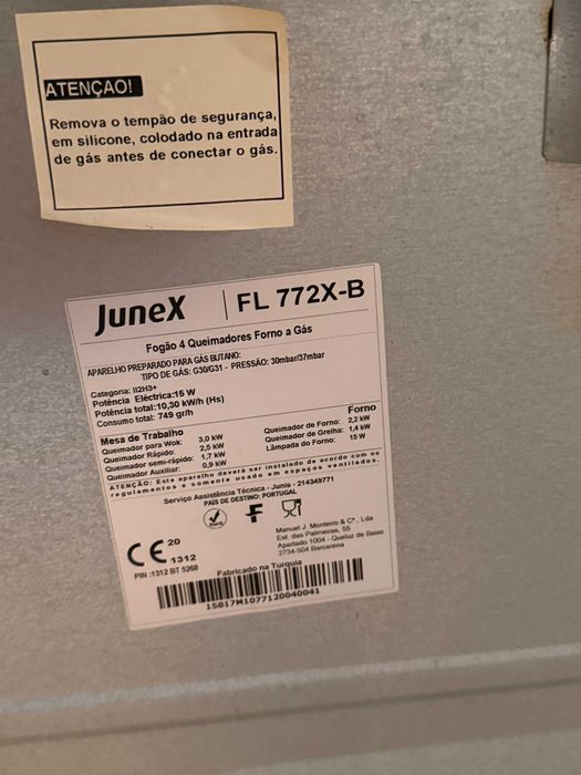 Fogão a Gás Canalizado JUNEX FL772