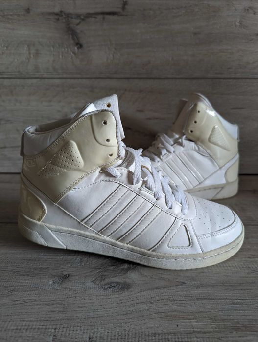 Кроссовки белые Adidas Адидас hoops team 40 р 26 см хай-топы