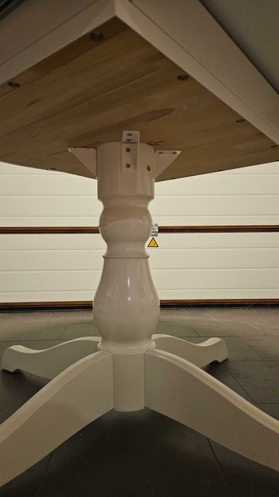 Stół okrągły, owalny, rozkładany, biały INGATORP IKEA - używany