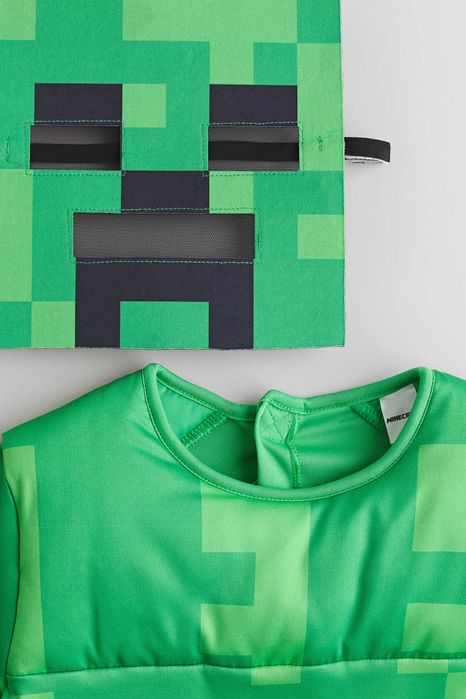 Fato carnaval Minecraft creeper novo 4-6y