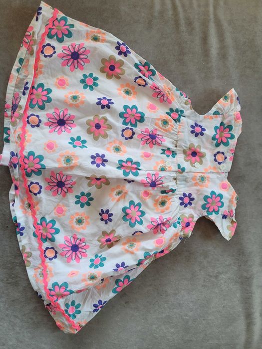 Sukienka, r. 62, baby M&Co, nowa, kwiaty, bawełna