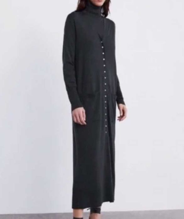 Kardigan Zara Knit 100% merino długi poszukiwany