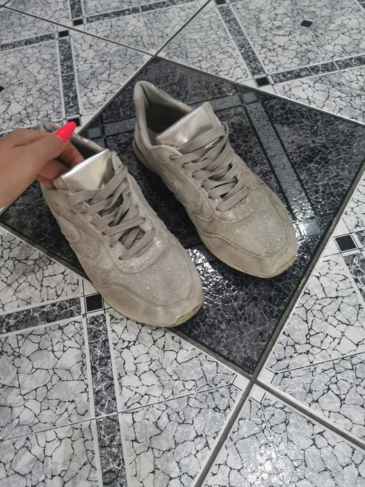 Adidasy szare srebrne świecące brokat