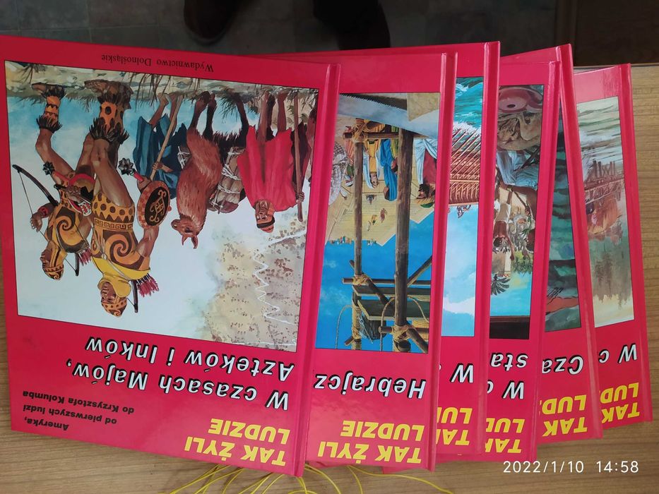 6 edukacyjnych książek - albumów z serii "Tak żyli ludzie"