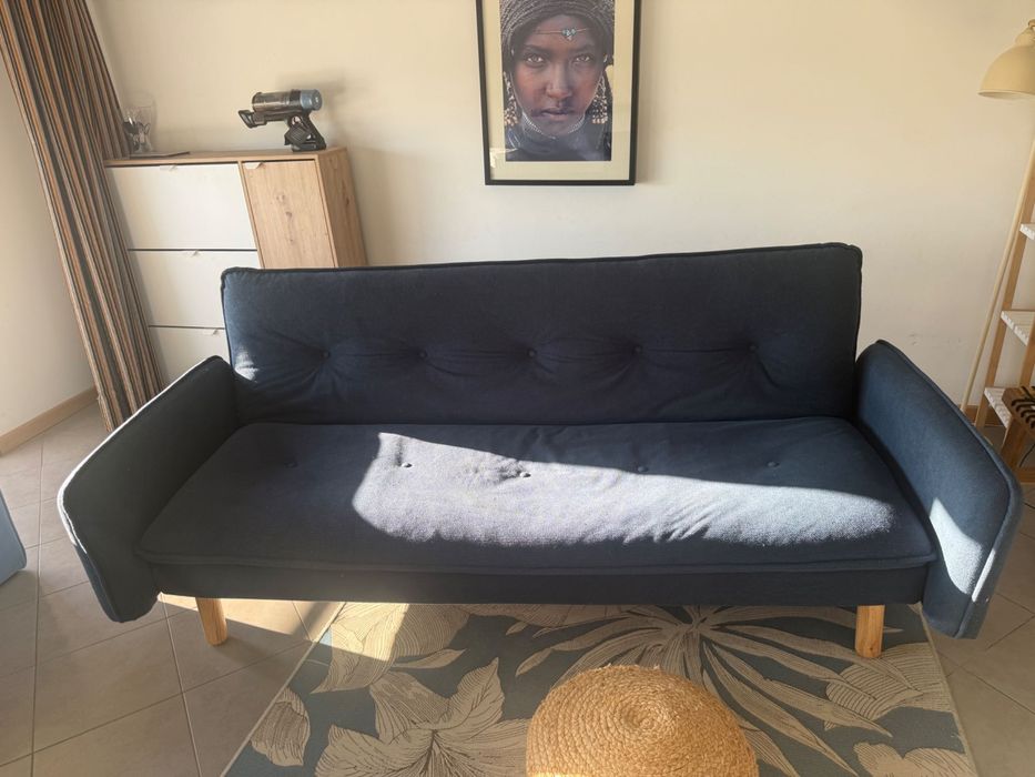 Sofá cama 3 lugares Azul ganga