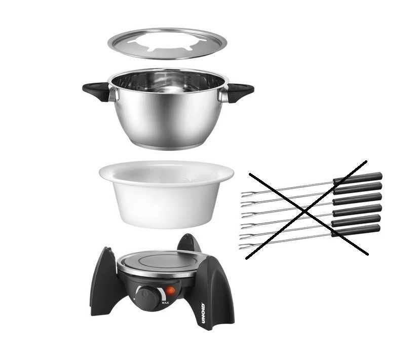 Fondue Unold Electric, 500 W, Inox/Black zestaw