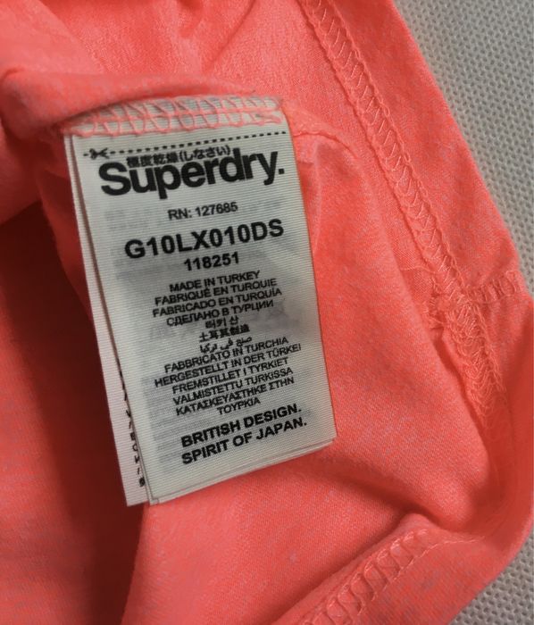 SuperDry koszulka bluzka neon glitter 36 S M ombre logo