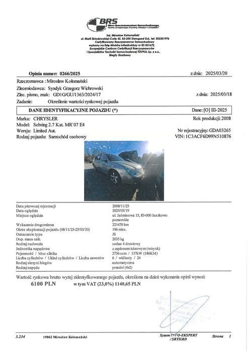 Chrysler Sebring Chrysler dla pasjonata motoryzacji