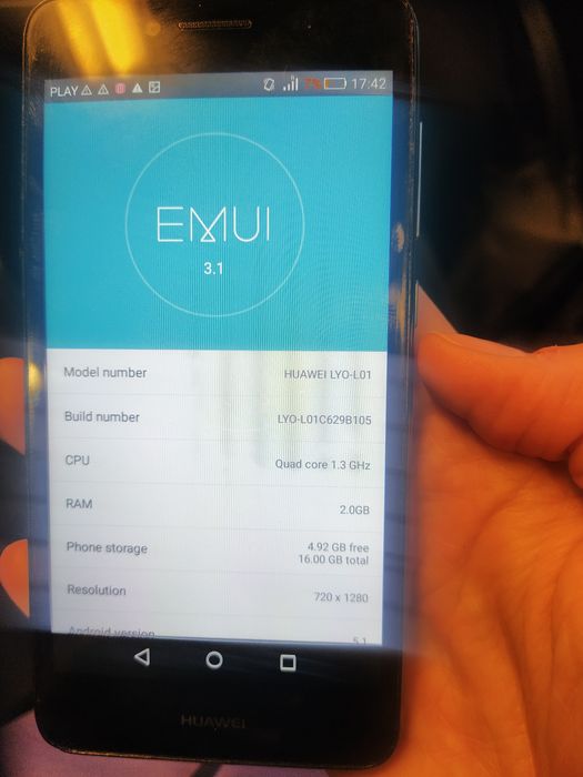 Smartfon Huawei LYO-L01
Stan bardzo dobry. Sprawny i w pełni funkcjona