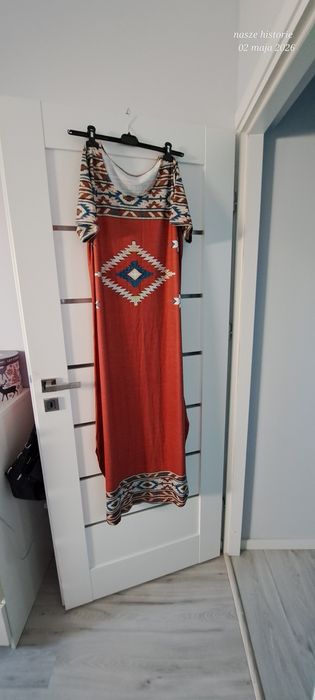 XXL nowa sukienka etno - maxi długość
