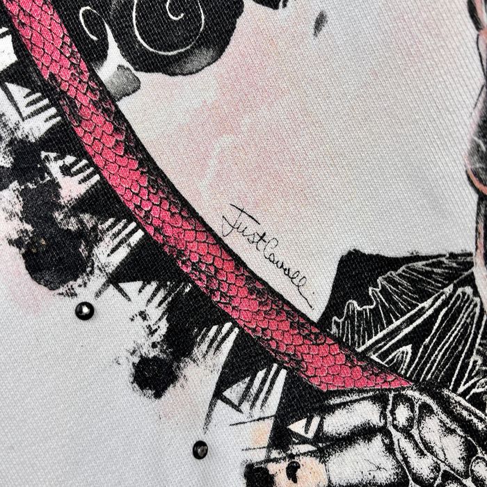 Vintage Y2k Bluza Just Cavalli Z Kapturem Damska Avant Garde Ed Hardy