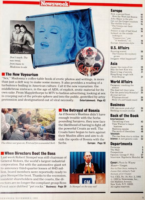 Madonna / Capa da Newsweek 1992