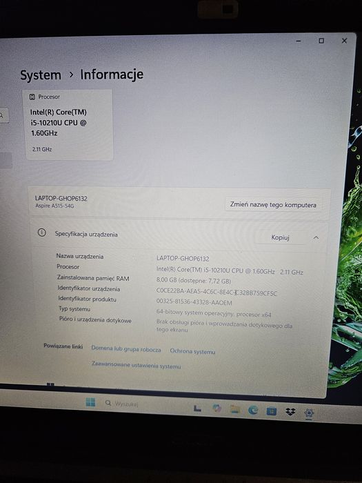 Ultrabook Acer Aspire A515-54G