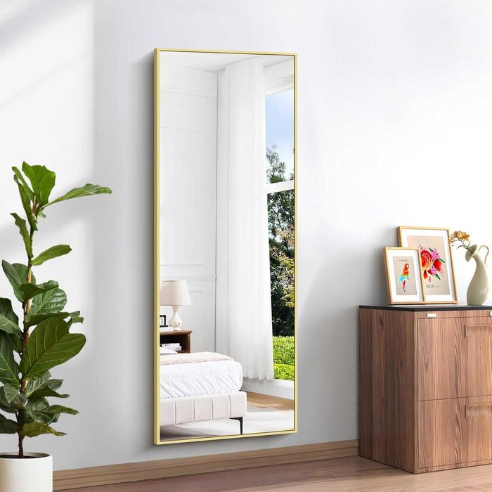 Nowe lustro / lusterko / stojące / kwadratowe / złote / 161x52 / R70!