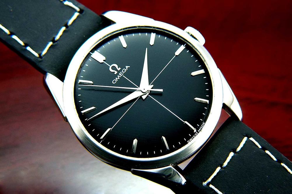 Omega Satin Black Waffle cal.284 Manual z 1958r Odrestaurowana PIĘKNA!