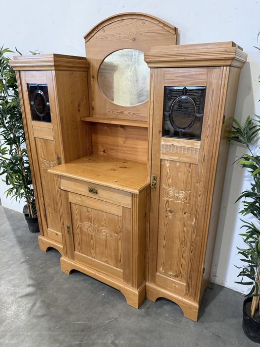 Piękny sosnowy kredens bufet lustro lite drewno super stan wysyłka