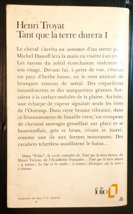 Livro Tant que la terre durera I * Troyat