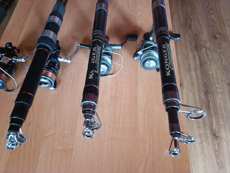 Wędki teleskopowe z kołowrotkami