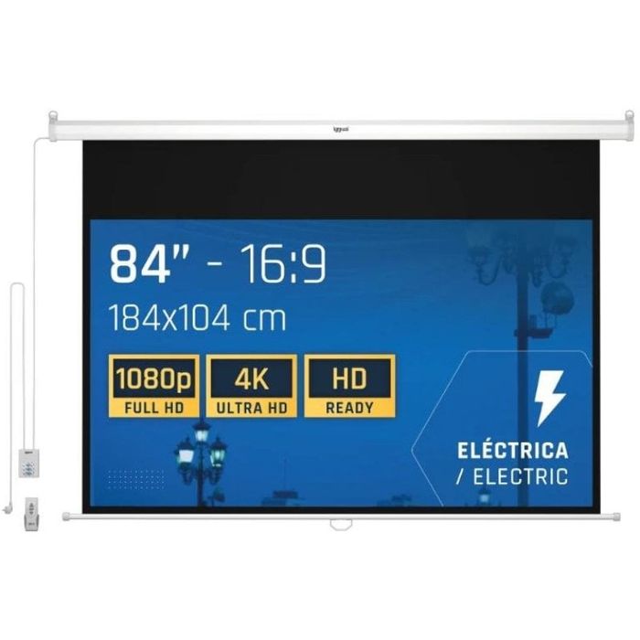 Tela de Projeção Elétrica 84" 16:9 com comando