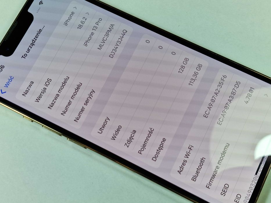 Iphone 13 PRO 128GB/ Gold/ Złoty/ 88%/ Grade A-/ Gwarancja + ładowarka