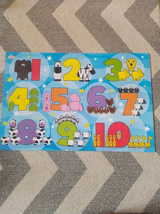 Puzzle duże maxi cyferki maxi 60 cm x90 cm