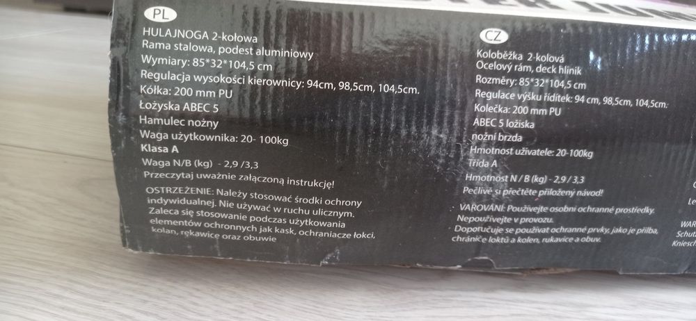 Hulajnoga duża dwukołowa