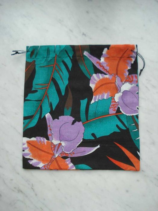 worek na warzywa owoce hawajskie kwiaty handmade ekologiczny vintage