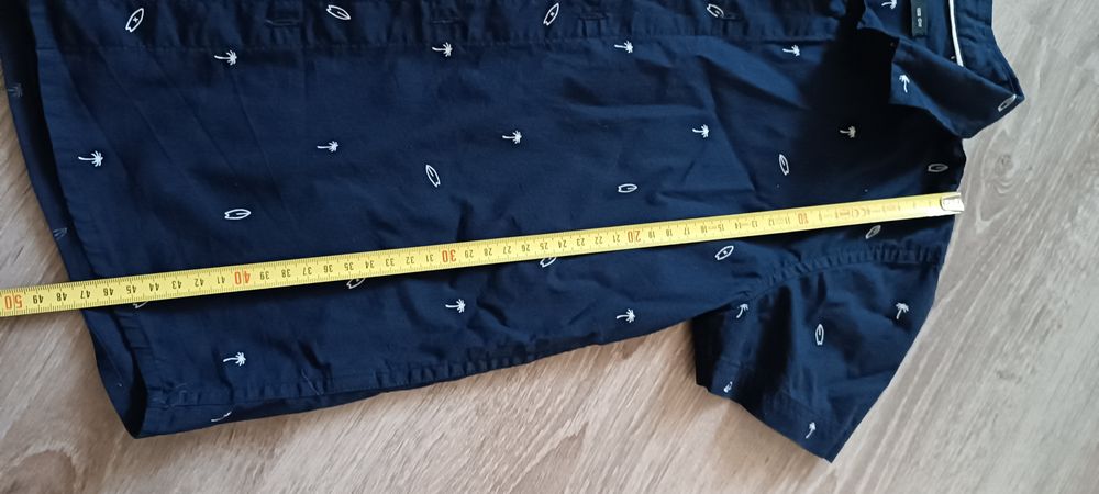 Granatowa koszula z krótkim rękawem Reserved 128