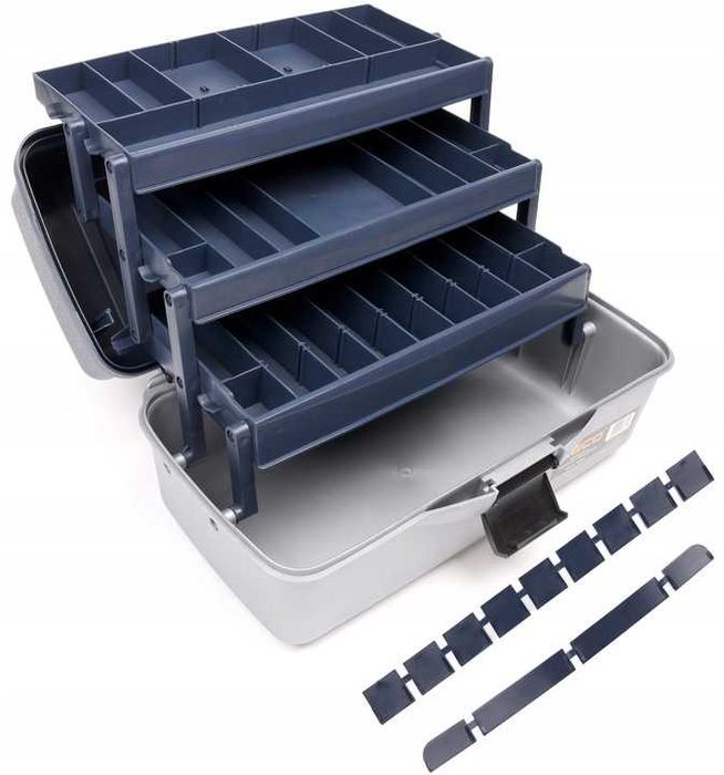 NOWA skrzynka wędkarska z przegródkami na przynęty i akcesoria