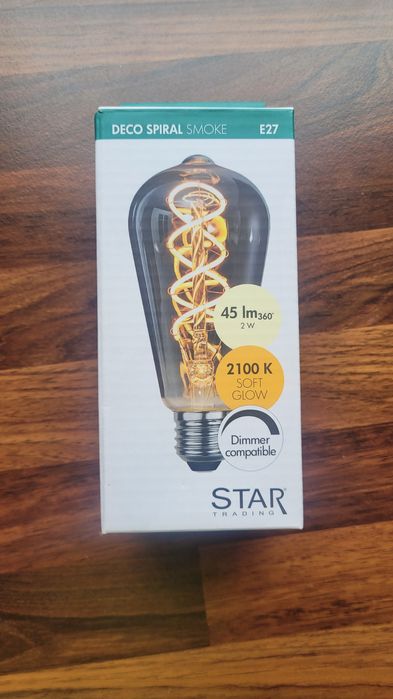 2 x Żarówka LED E27 ST64 2W 2100k ściemnialna dymiona Smoke