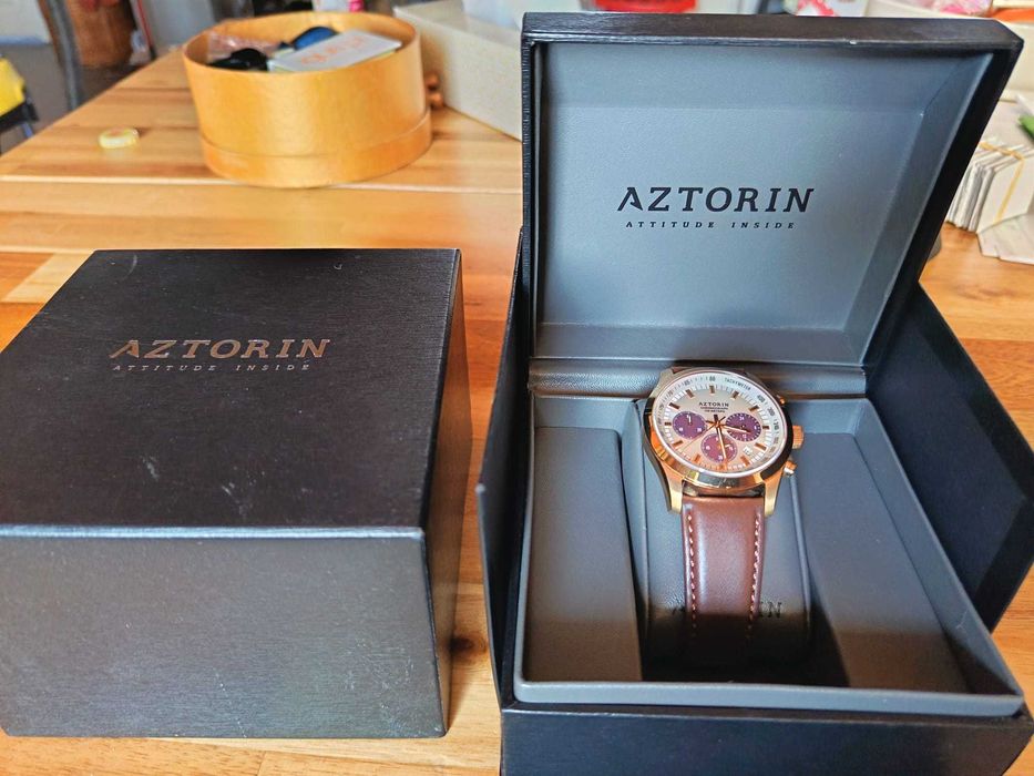 Zegarek męski AZTORIN Chronograph 100m – elegancki, pudełko
