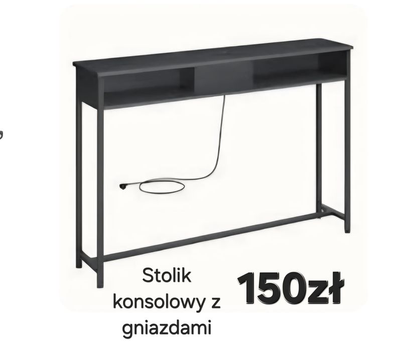 Stolik konsolowy z gniazdami NOWY