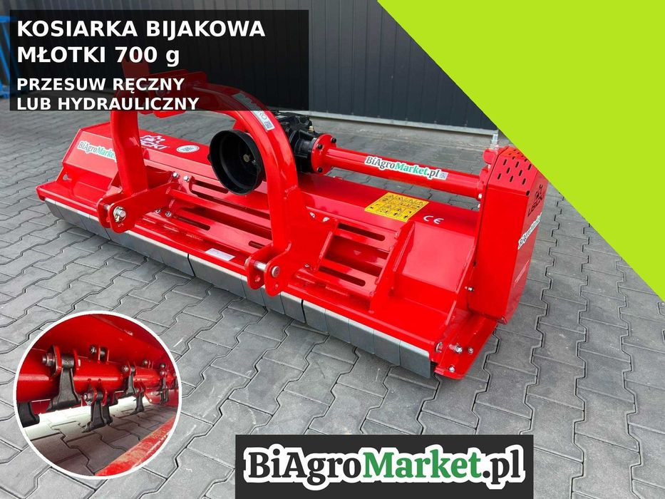 Kosiarka bijakowa 1.2- 1.4 -1.6 -1.8 -2.0m i większe szerokości/ młotek 700g mulczer Lisicki -PROMOCJA! Dostawa całe PL --RATY-- 280cm młotek 1200g
